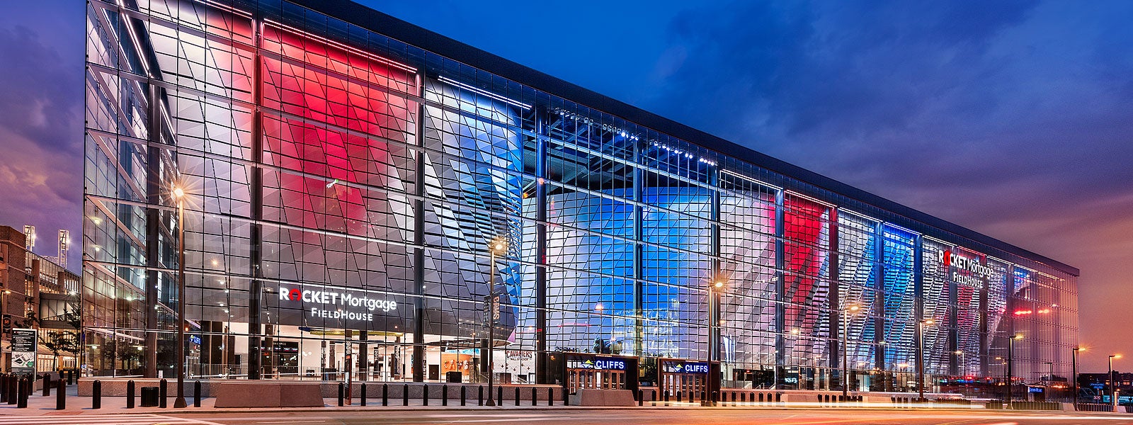 Rocket Mortgage FieldHouse Exterior Spotlight