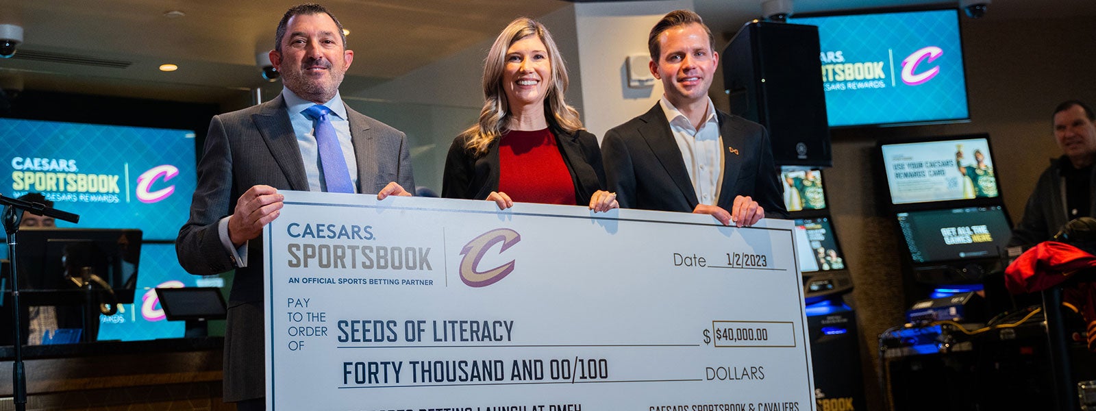 Caesars Sportsbook and the Cavaliers donate $40,000 to Seeds of Literacy Spotlight Image